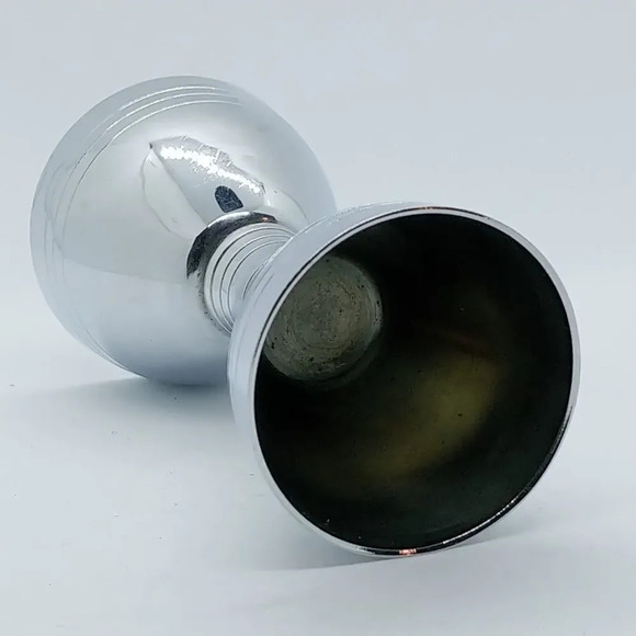 Metal Double Jigger 1oz/2oz, Silver Plated - Picture 4 of 5